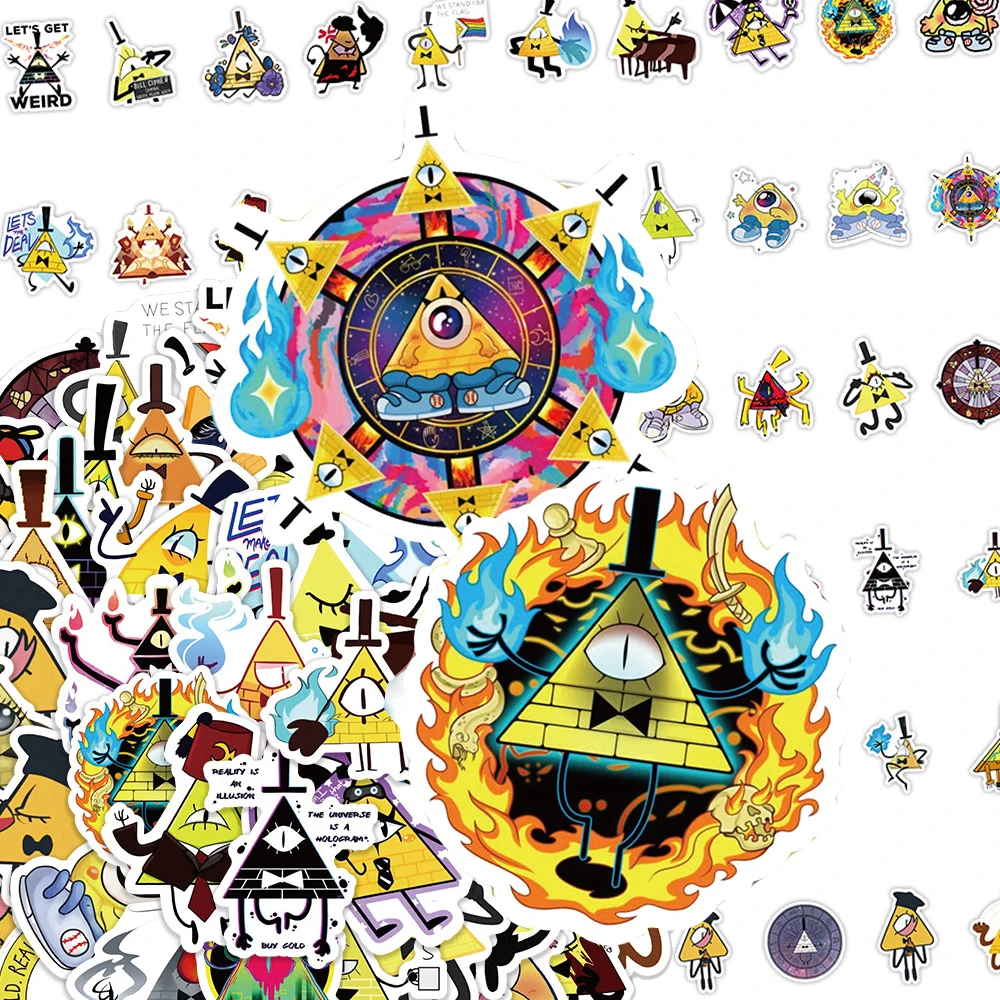 

10/30/60pcs Funny Bill Cipher Disney Anime Gravity Falls Stickers DIY Stationery Laptop Luggage Cute Waterproof Graffiti Sticker