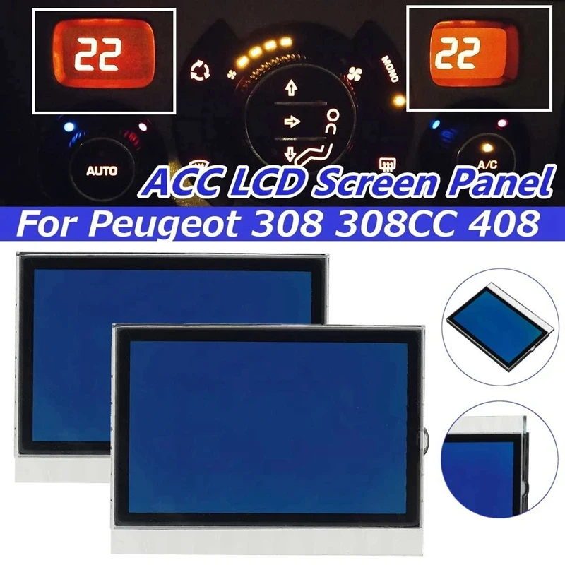 Car ACC Lcd Panel Module Display Monitors Pixel Repair Air Conditioning Information Screen For Peugeot 308 308CC 408