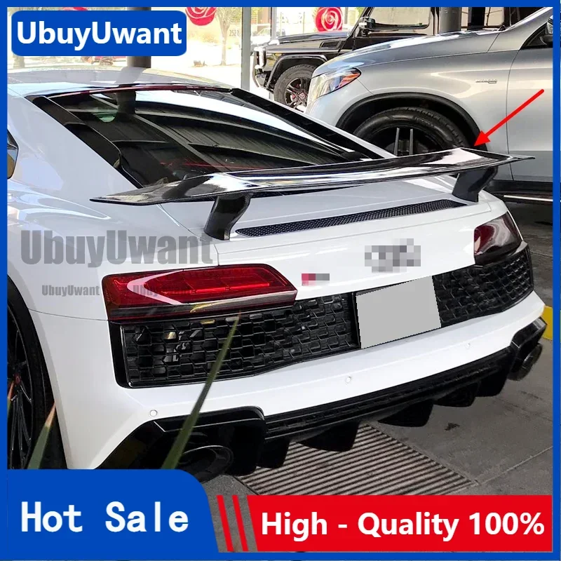

Для нового R8 из настоящего углеродного волокна, спойлеры на заднее крыло багажника для Audi R8 V8 V10 Coupe 2015 2016 2017 2018-2021 Sport GT Spoiler