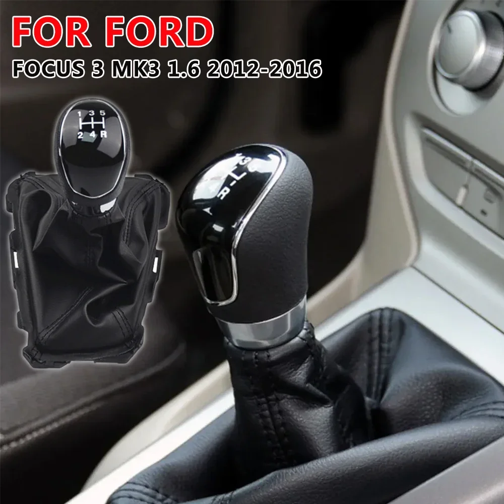 Gear Shift Knob Lever Shifter Gaiter Boot Handbrake Parking Boot Cover Case For Ford focus 3 MK3 1.6 2012 2013 2014 2015 2016