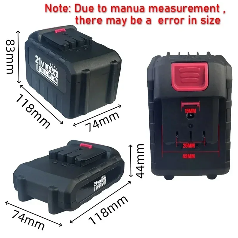 Batterie pour outil électrique Quanyou, 21V, 3000/9000mAh, lithium-ion, adaptée aux machines à découper, perceuses, scies et autres outils