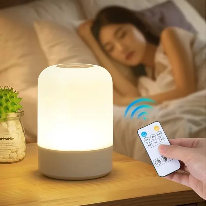Touch Dimmable LED Bedside Night Light, Rechargeable Desktop Reading Table Lamp for Bedroom Home Decor Lighting