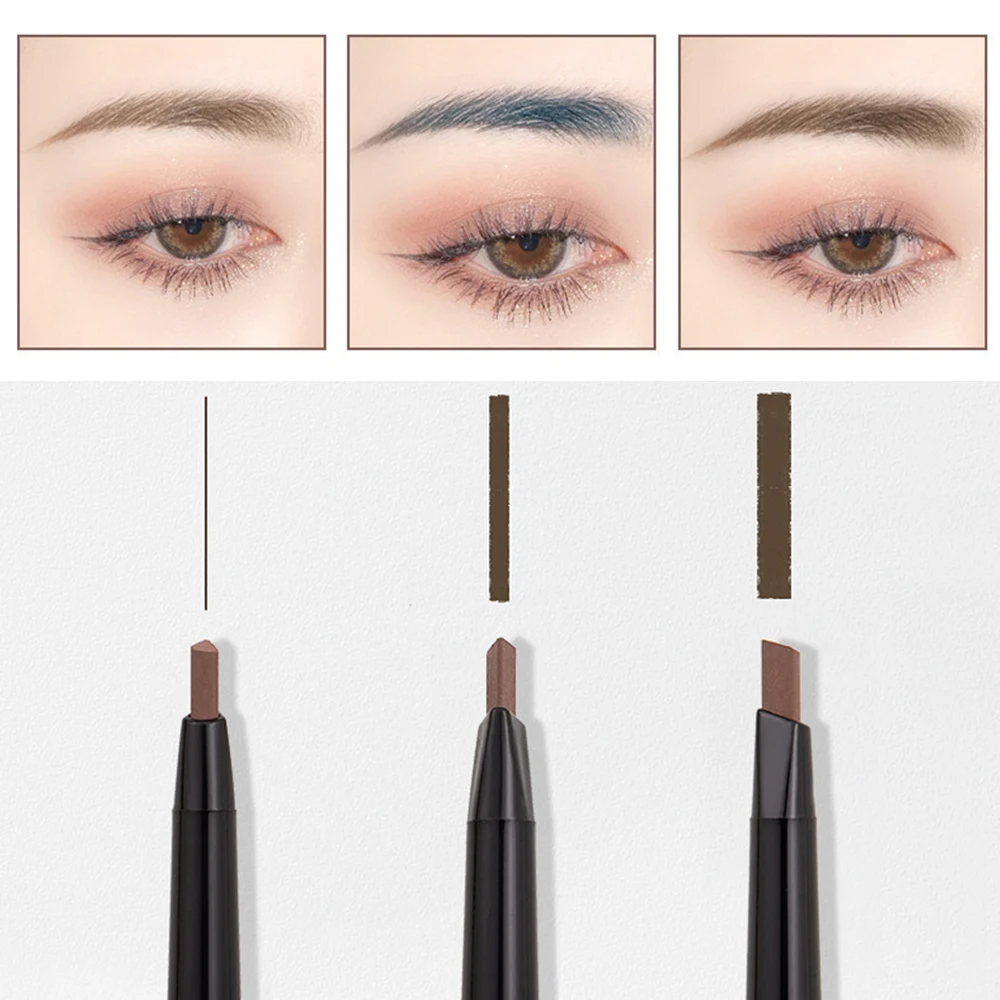 Double Head Auto Rotation Eyebrow Pencil Waterproof And Sweatproof Non-decolorizing Lasting Ultra-fine Core Female Gray Brown