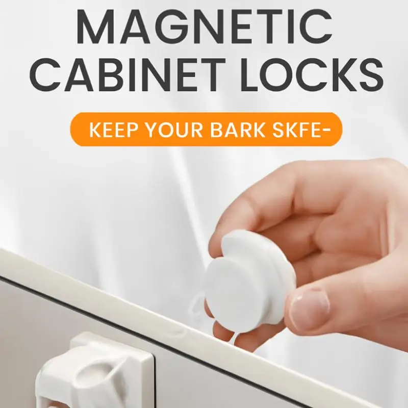 Child Safety Cabinet Door Lock Magnetic Baby Hidden Anti-pinch Drawer Lock Household Protective Magnetic Lock Prevent Danger