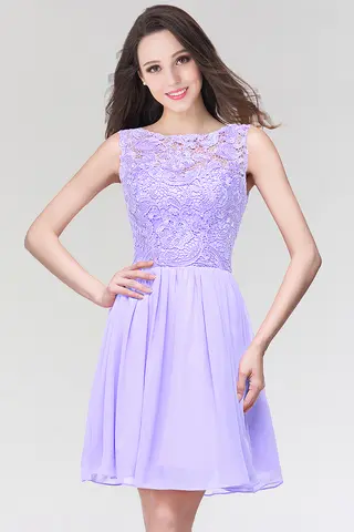 BABYONLINE Elegant Lace Short Cocktail Dresses For women 2025 Sexy A-line Girl Knee-Length Chiffon Evening Party Prom Gwons