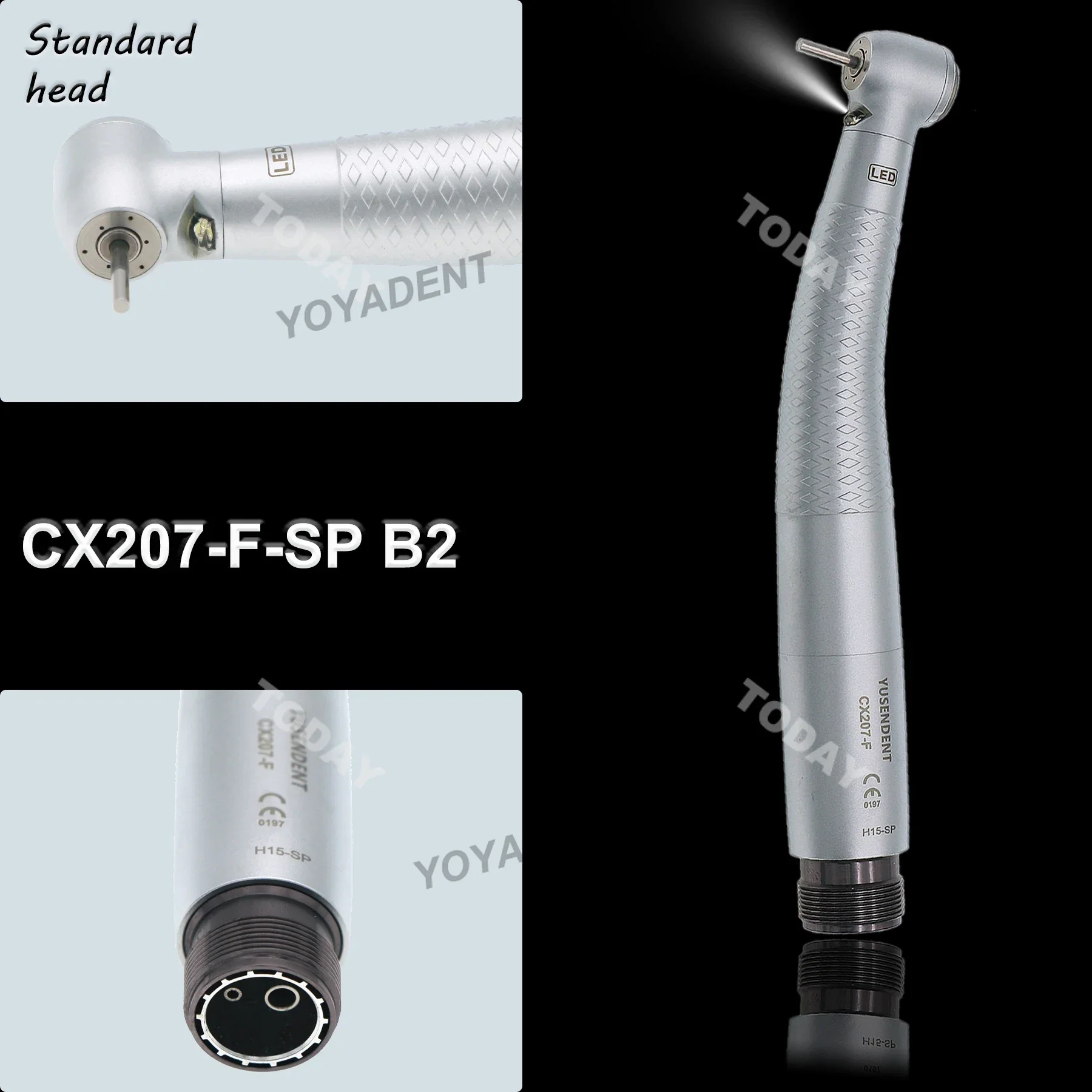 COXO Dental LED High Speed Handpiece Dental Turbine Self-Luminous E Generator CX207 2/4 Holes Dentistry Products Dentist Tools