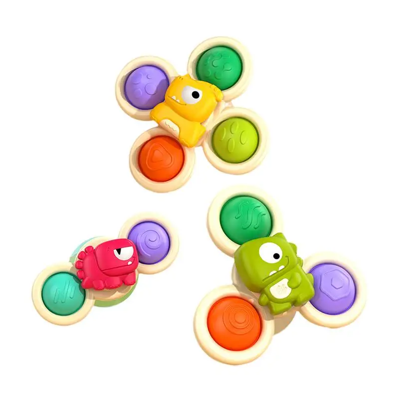 Toddler Spinner Toys Cartoon Dinosaur Fidget Top Toys Spinner Sensory Learning Toys For 1-3 Years Old Kids Girls