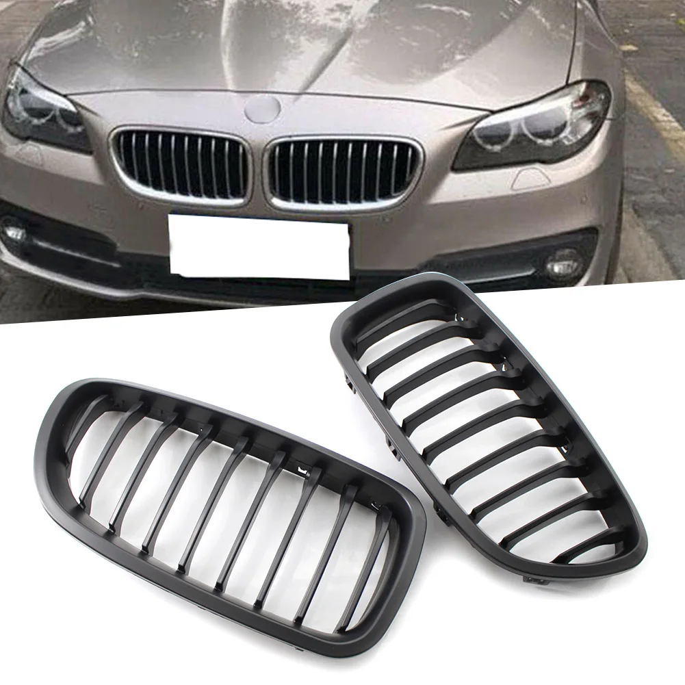 1Pair Car Front Racing Grills Kidney Grille Matte Black ABS For BMW 5 Seires F10 F11 M5 Sedan Touring 2010-2016