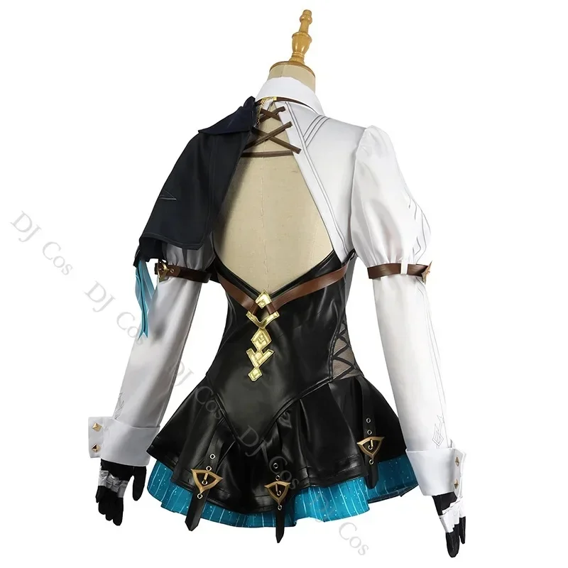 Costume de cosplay Lynette du jeu Genshin Impact, tenue uniforme, queue, oreilles, autocollant tatouage, magicien Lyney Fontaine FTyVP