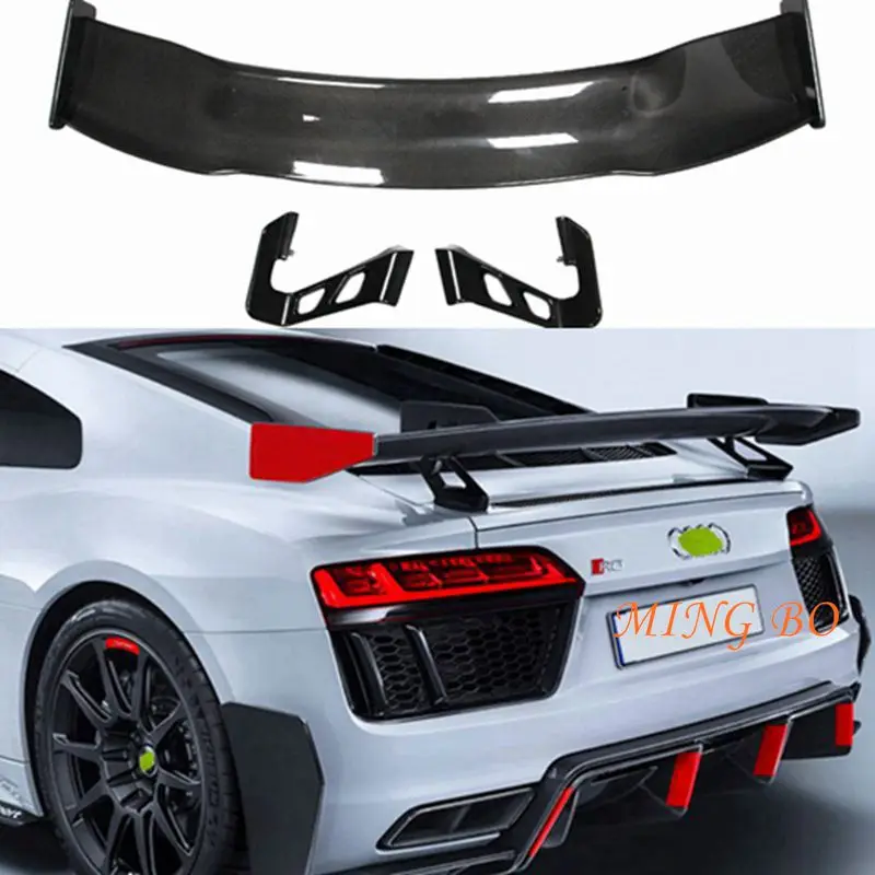 Real Carbon Fiber Car Rear Wing Trunk Lip Spoilers For Audi R8 V8 V10 Coupe 2008-2020 Sport GT Spoiler