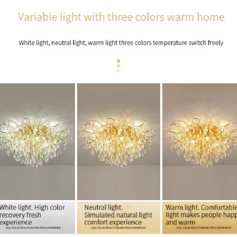 ثريا كريستال فاخرة للمطبخ وغرفة المعيشة وغرفة النوم ثريا فاخرة حديثة معلقة على السقف على شكل شجرة كريستالية #4