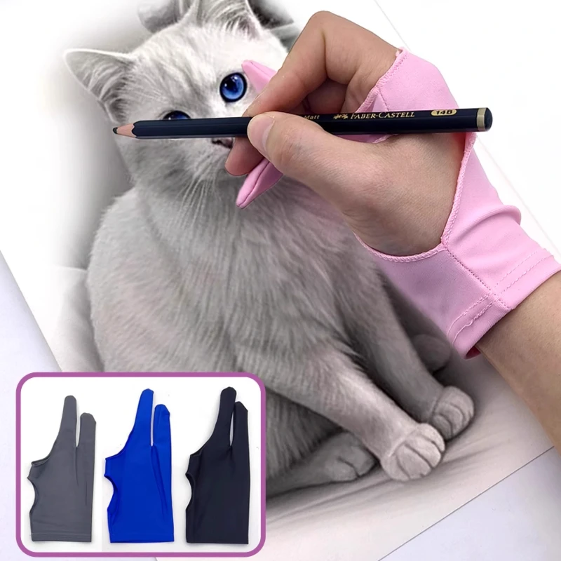 

S/M/L Two-Finger Drawing Gloves Anti-touch Anti-fouling for Tablet Digital Board Touch Screen Oil Painting Art Supplies