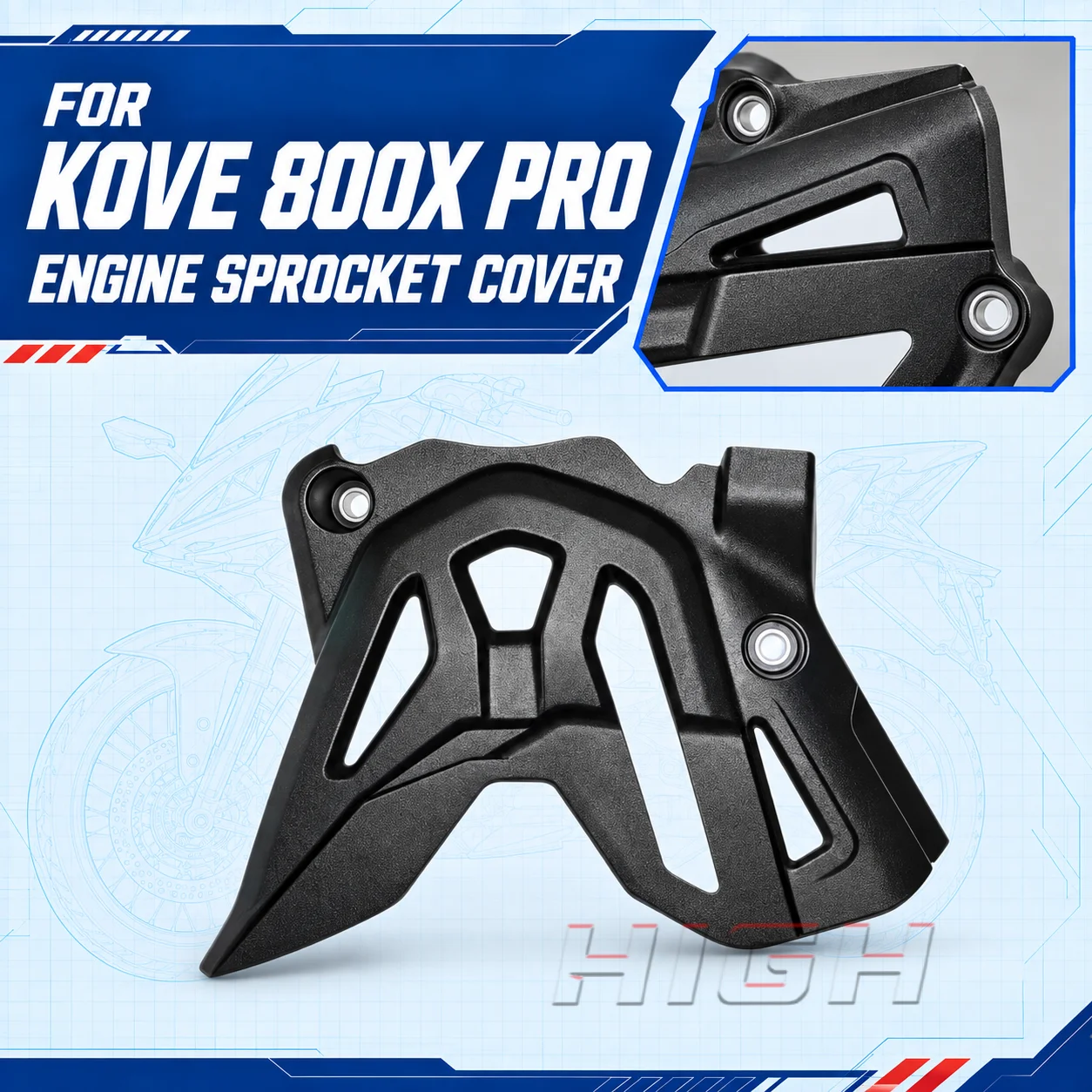 FIT FOR KOVE 800X PRO Engine Small Sprocket Protective Cover Modified Front Chain Sprocket Guard Shield