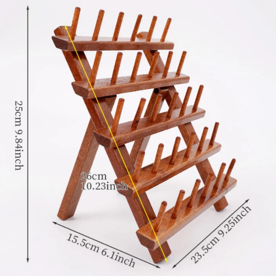 30-Rollen-Garnhalter aus Holz, selbststehender Nähgarn-Organizer, weiß/rosa zum Nähen und Sticken