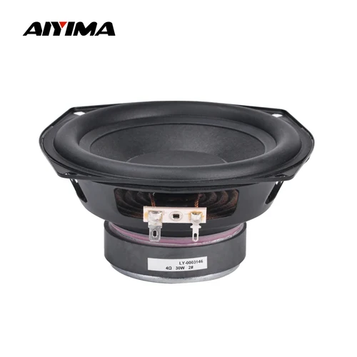 AIYIMA, 1 Uds., altavoz Subwoofer de 5,25 pulgadas, 4 Ohm, 30W, altavoz de graves lateral de goma para altavoces de estantería