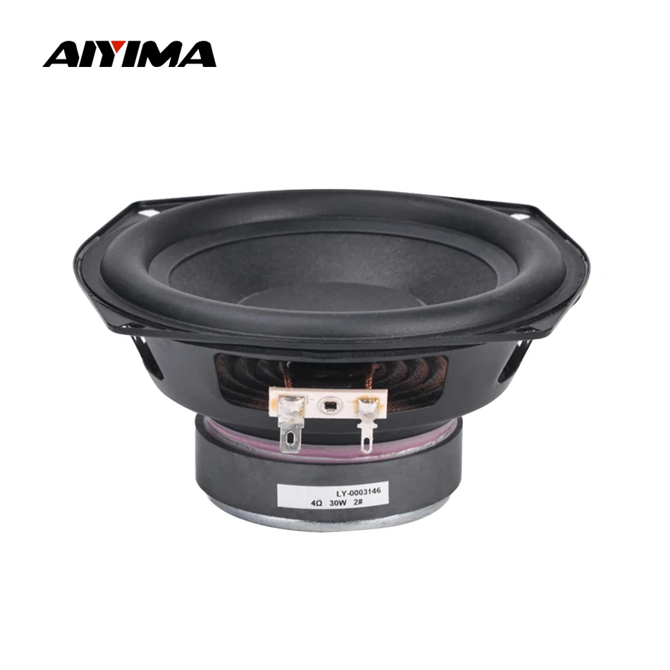 AIYIMA 1個 5.25インチ サブウーファー スピーカー 4オーム 30W ラバー