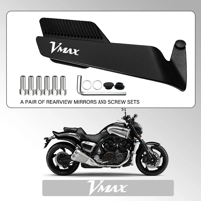Track Certified Wide-angle Motorcycle Fixed Wind Wing Rearview Mirror For YAMAHA VMAX 1200 1700 V-MAX 1200 NMAX N MAX Upgrade