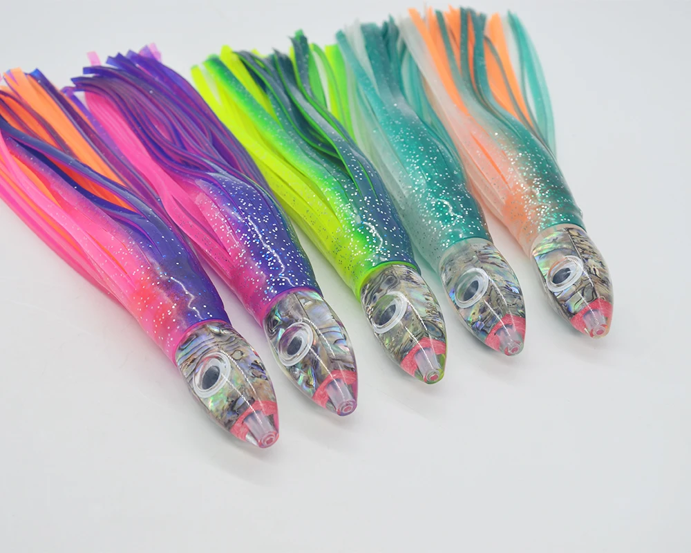 

SXY FISHING Resin Trolling lures Big game lures Shell paper Resin head 9inch octopus skirt Tuna Marlin bait Saltwater bait R13