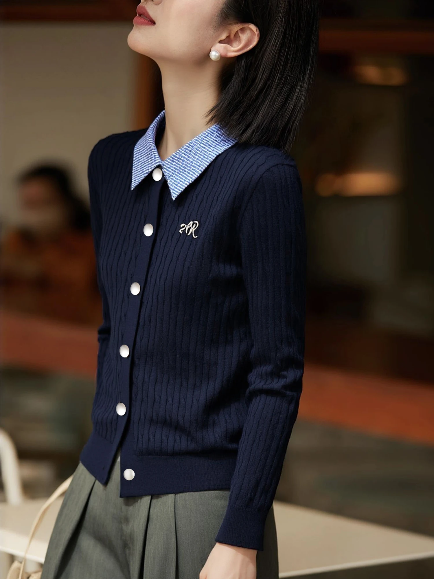 

Женская модная трикотажная блузка-обманка с эффектом двухслойности, из полиэстера, с длинным рукавом, повседневная, приталенная, для похудения