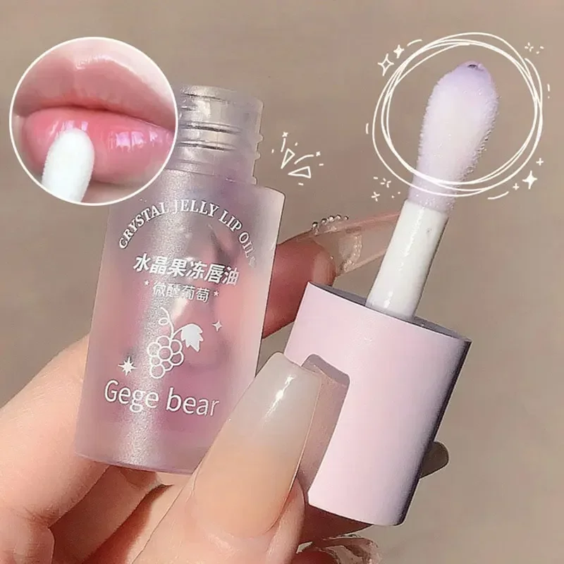 Heallor Crystal Jelly Lip Oil Hydrating Plumping Toot Lipgloss Moisturizer Nourishing Liplines Lipglaze Cute Fruit Water Sense L