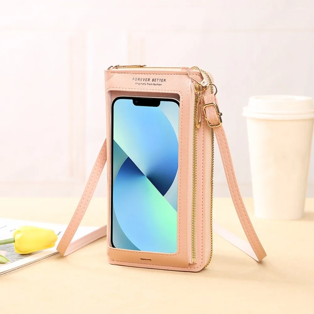 

Модная мини-сумка для телефона с сенсорным экраном, водонепроницаемая, прочная, женская сумка через плечо, двухслойный кошелек, сумка-портмоне, женская сумка на плечо