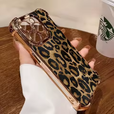 Case For Xiaomi POCO X7 Pro F8 Ultra F7 X6 F5 X5 X3 NFC F4 M7 M4 Mi 15Ultra 15 14 Pro 14T Leopard print Plating Fashion Cover