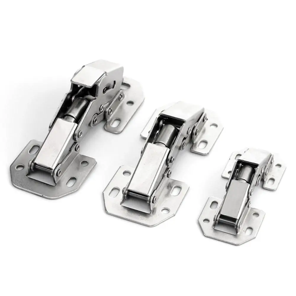 Noiseless 90 Degree Spring Hinges Soft Close No Pre-drilled Cabinet Hinge Concealed Hidden Furniture Hinge Kitchen