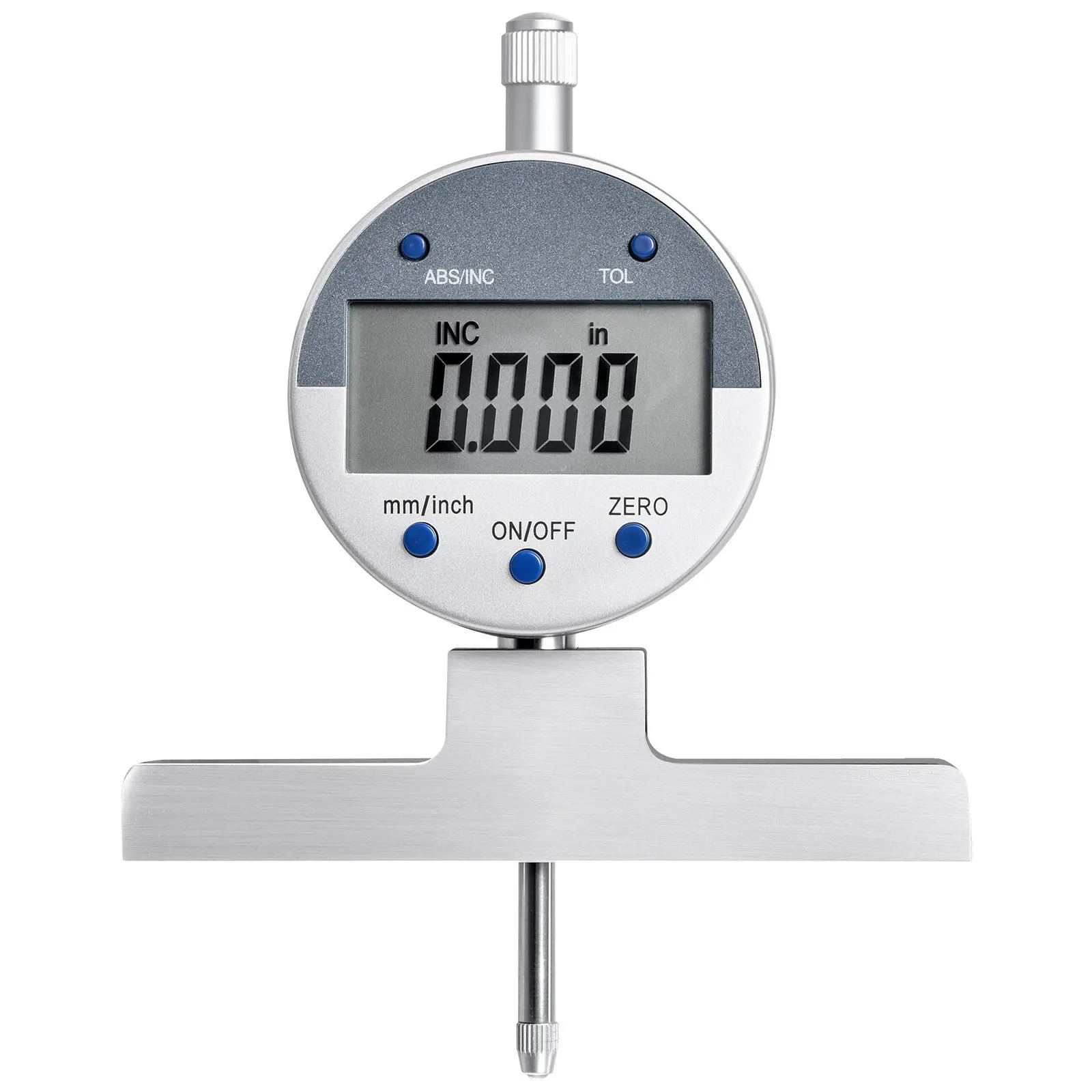 Depth Gauge, Depth Micrometer Digital Electronic Indicator 0-22 inch Measuring Range, 0.0005
