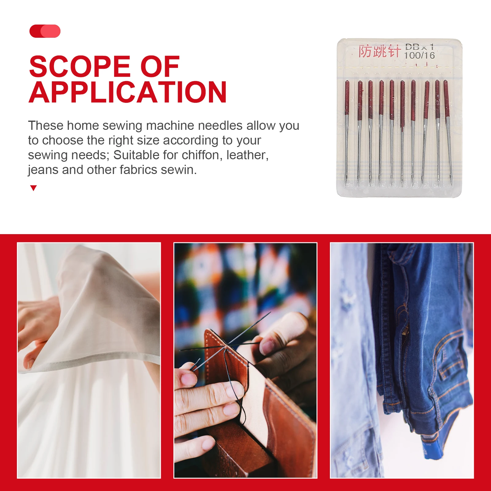 

50 Pcs Sewing Machine Needle Regular Point Needles Universal Stretch for Industrial