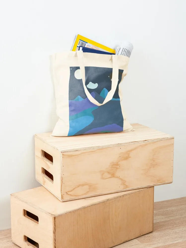 حقيبة تسوق على شكل قمر صحراوي، حقيبة قماش قابلة للطي، حقيبة تسوق من القماش للنساء