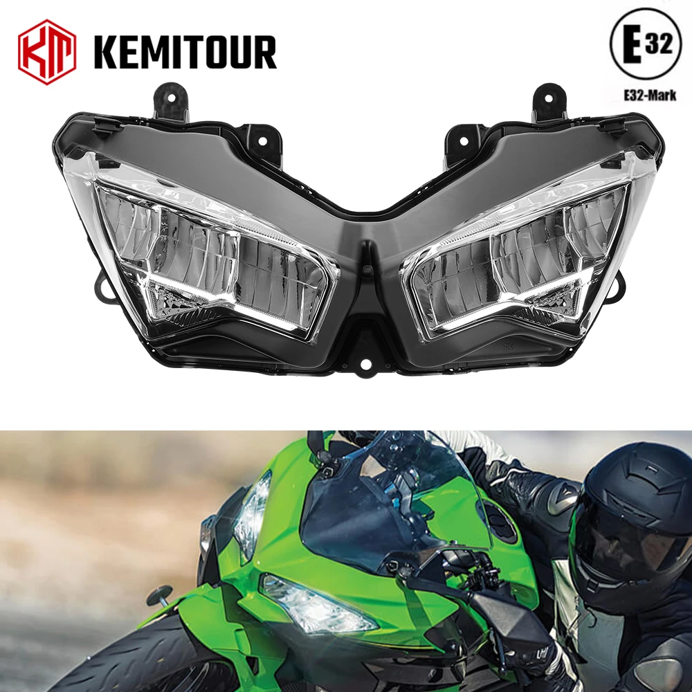 

For Kawasaki Ninja 400 250 2018-2022 Motorcycle Front Headlight with Emark Head Light Lamp Headlamp Assembly Ninja400