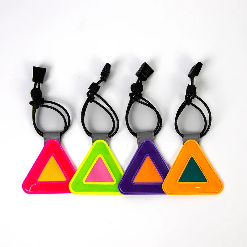 Elastic Reflective Triangle Sign Multifunctional Bicycle Saddle Hanging Reflector Night Riding Safety Warning Tag Safety Protect image 5