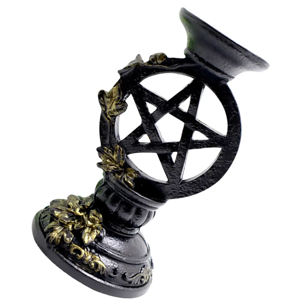 

Pentagram Ornament Crystal Ball Base Retro Photo Prop Vintage Ritual Globe Jade Stand Decor Golden Color High-Quality Practical