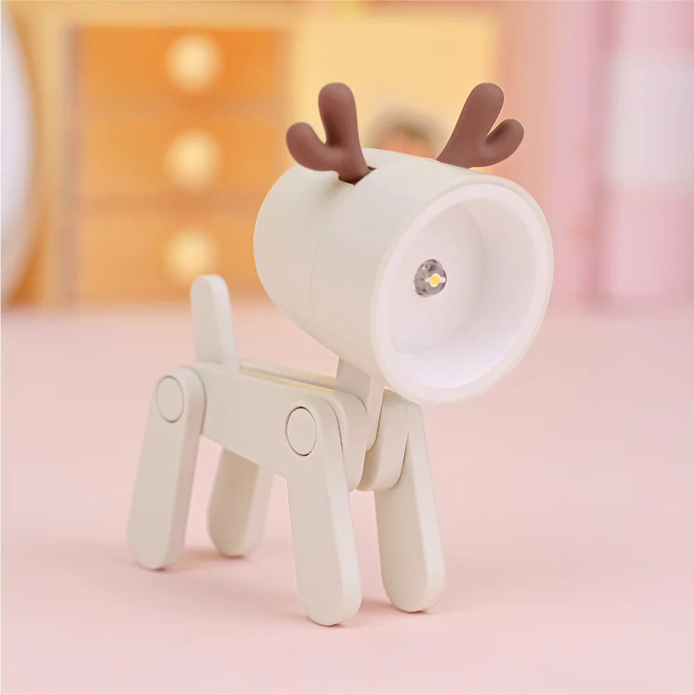 LED Nachtlicht Mini Klapp Schreibtisch Lampe Nette Haustier Lichter Hund Deer Tragbare Nachtlicht Student Wohnzimmer Dekor Geschenk