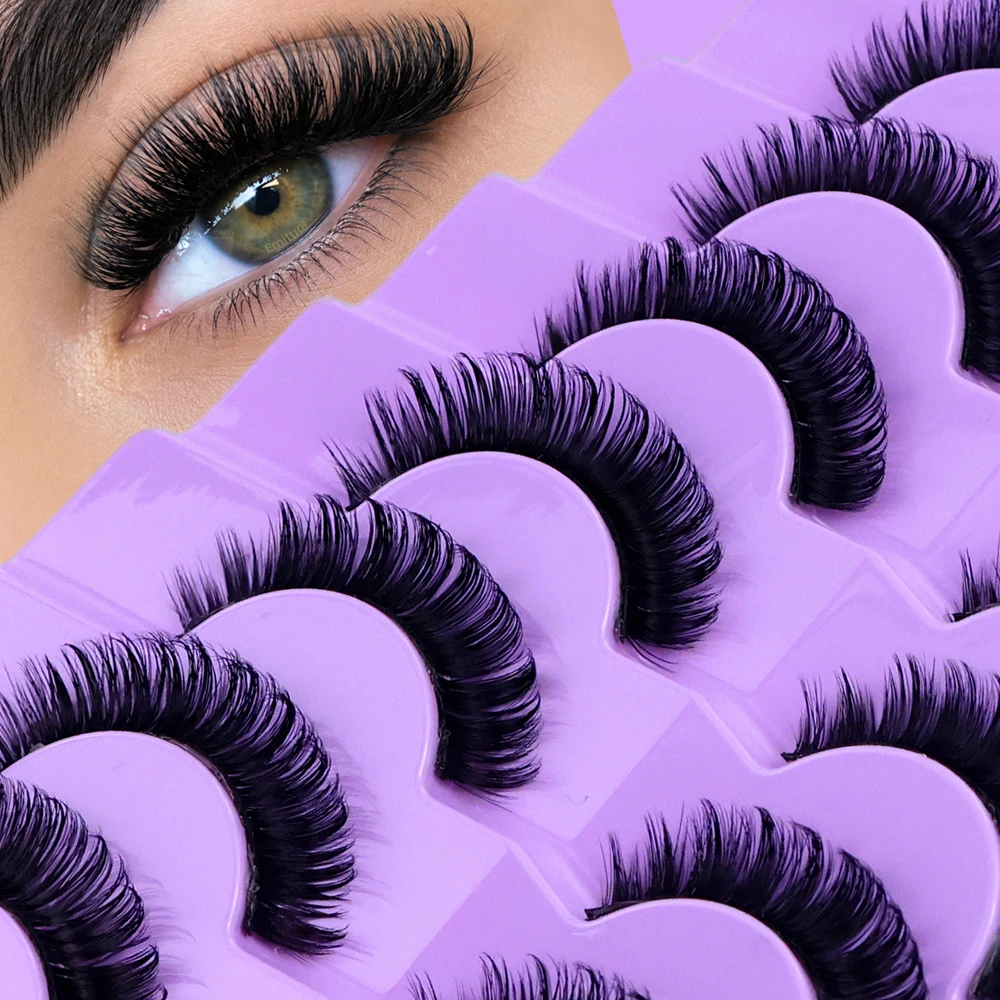 7 Pairs of False Eyelashes, Reusable, Soft and Comfortable, Russian Curl Style False Eyelashes, Create a Natural Look, Handmade, Suitable for Beginners, Comfortable and Versatile, Suitable for Daily Wear.