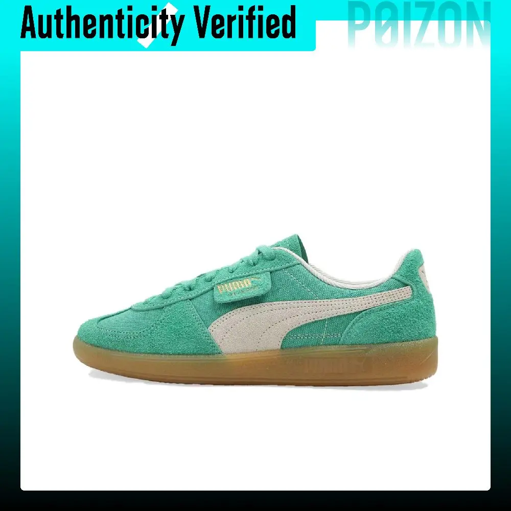 PUMA Palermo Vintage Abrasion Resistant Low top German Army Trainers Unisex Green Beige 396841-05