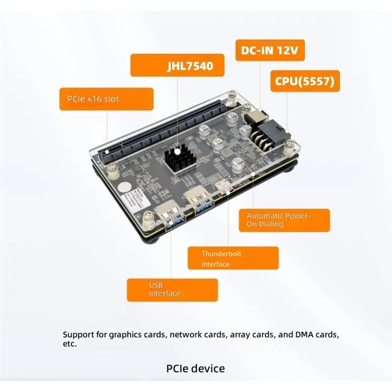 RX4090 RX6900 Compatible USB4.0 External GPU Dock 40Gbps Thunderbolt-3 4 Port Pcie Graphics Card Adapter For Laptop