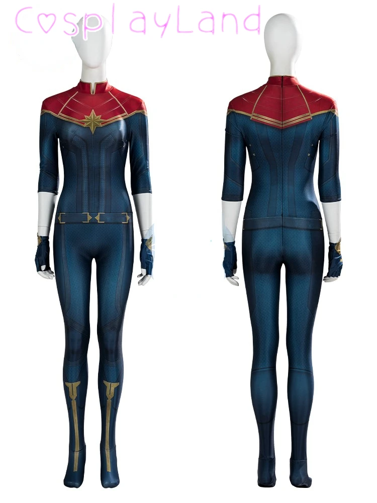 Captain Carol Danvers Cosplay Costume Heroine Jumpsuit New Superhero Outfit Halloween Masquerade Party Women Suit Carol Costume