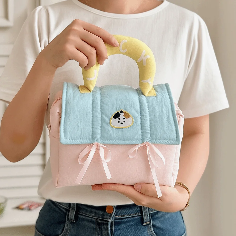 

Dopamine Color Cute Cabin Makeup Bag House-shaped Kawaii Handheld Cosmetic Case Square Organizer Case Toiletry Bag Outdoor