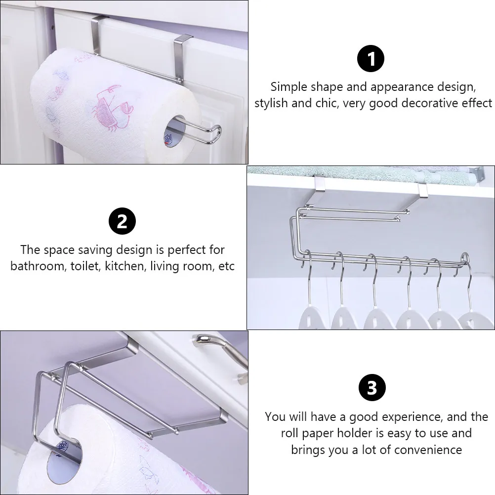 Multipurpose Toilet Tissue Holder Rack Roll Paper Holder Kitchen Towel Rack Practical Bathroom Storage Shelf