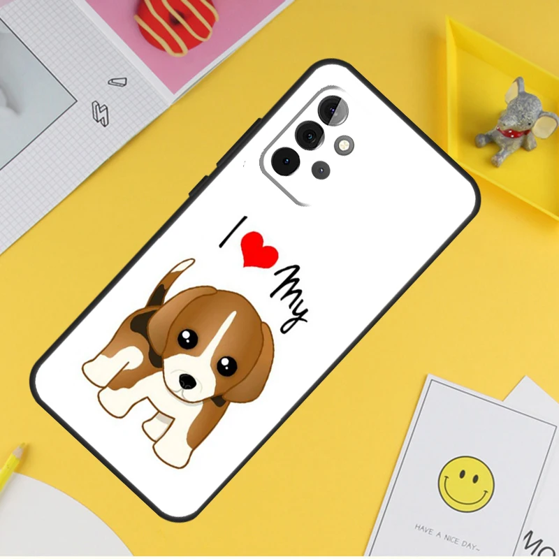 Beagle Dog Case For Samsung Galaxy A54 A34 A14 A13 A33 A53 A12 A32 A52 A71 A51 A15 A25 A35 A55 Cover