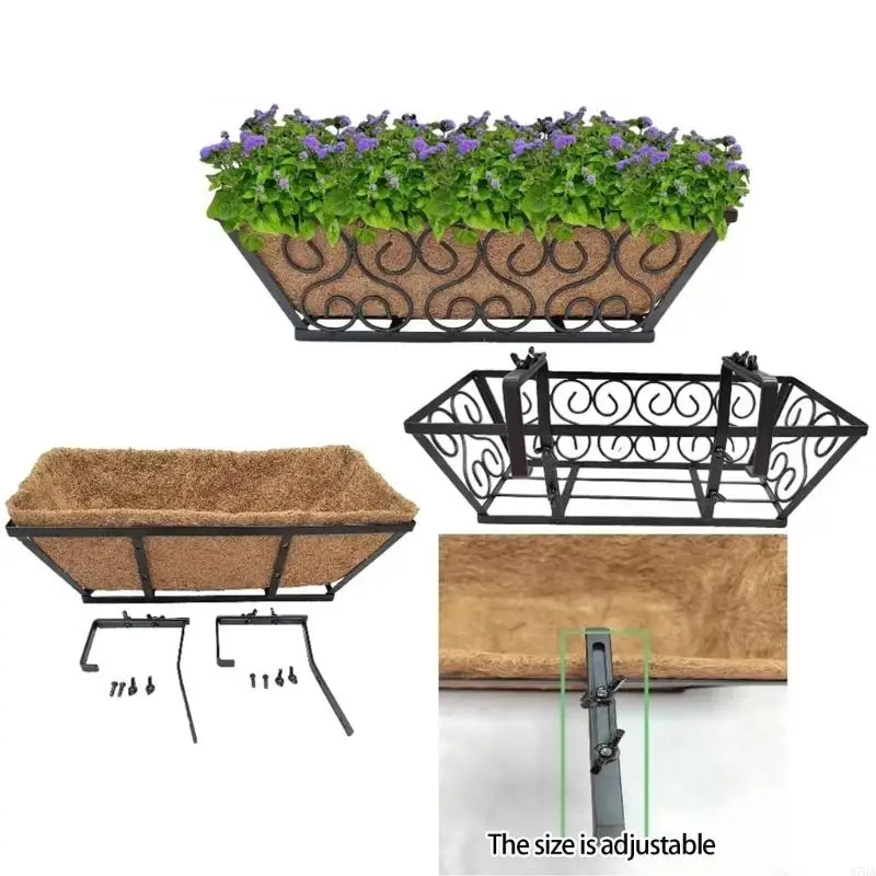 

European Styles Hanging Planter Wrought Iron Wall Mounted Flower Basket 87HA