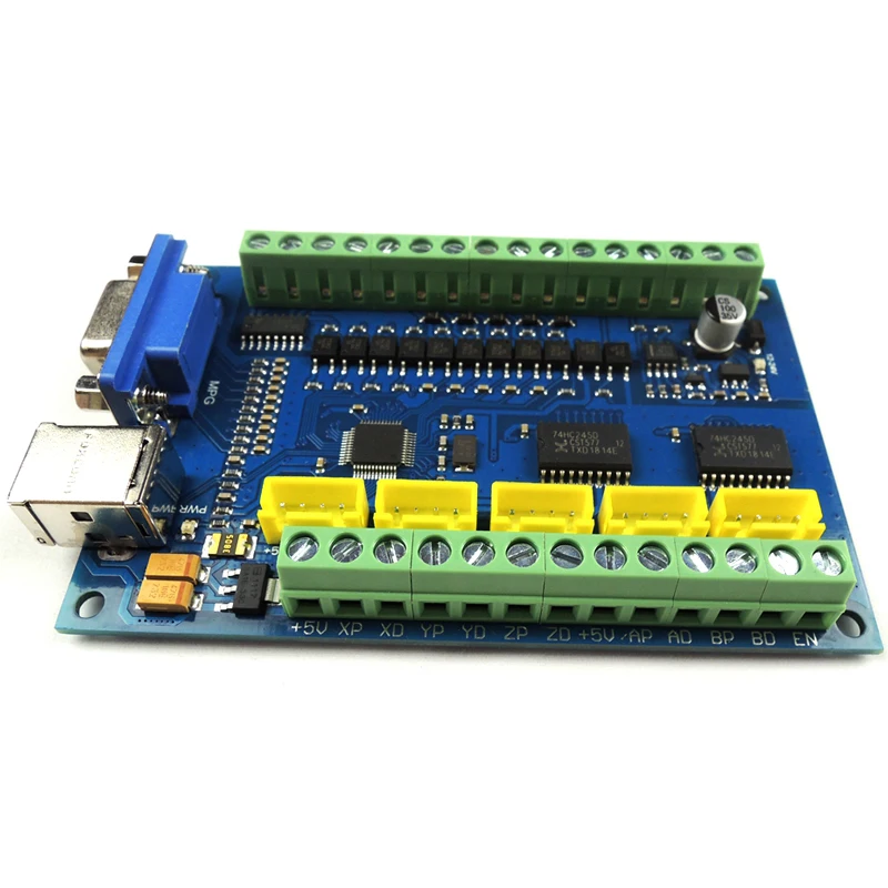 STB5100การ์ด CNC แบบ5แกนกระดานควบคุม100กิโลเฮิรตซ์ USB แผงควบคุมการเคลื่อนไหวแบบ Breakout BOARD พร้อม TB6600-T4 4แกนสเต็ปเปอร์มอเตอร์4.5A ไดร์เวอร์