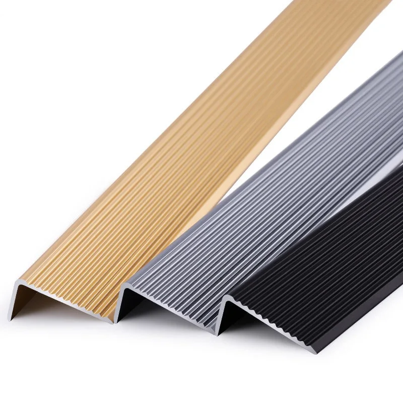 Aluminum Alloy Stair Edge Protector 20x30mm L-Shaped Non-Slip Anti-Slip Step Nosing Safety Strips 5cm Length 5Pcs 3 Colors for H