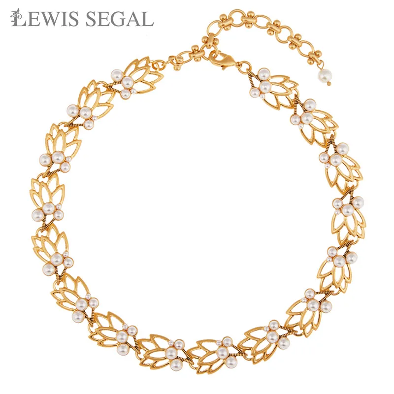 

LEWIS SEGAL Vine Chain Necklace Luxury 18K Real Gold for Women Independent Girl Pearls Fine Jewelry Y2K Medieval Style