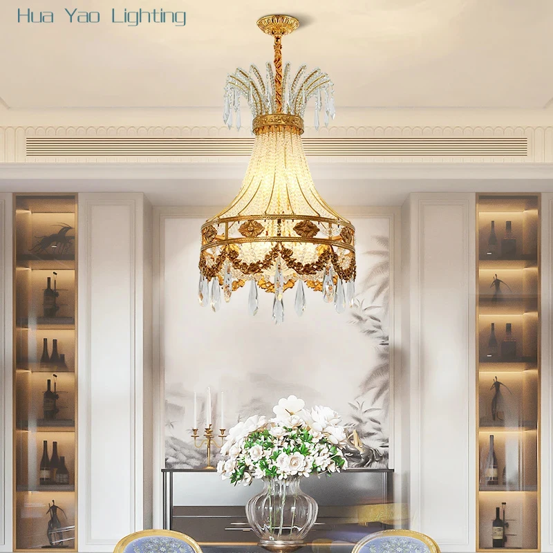 European Classic Creative Small Chandelier In Crystal - Brass, Perfect For Foyer And Apartment Aisle, Decorative Pendant Light