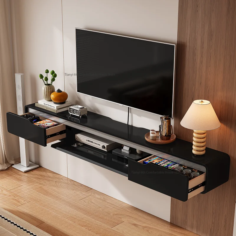 Mueble de TV flotante de estilo americano retro, moderno y minimalista, mueble de almacenamiento para sala de estar, mueble de TV de alta gama, mesa para TV FYFS