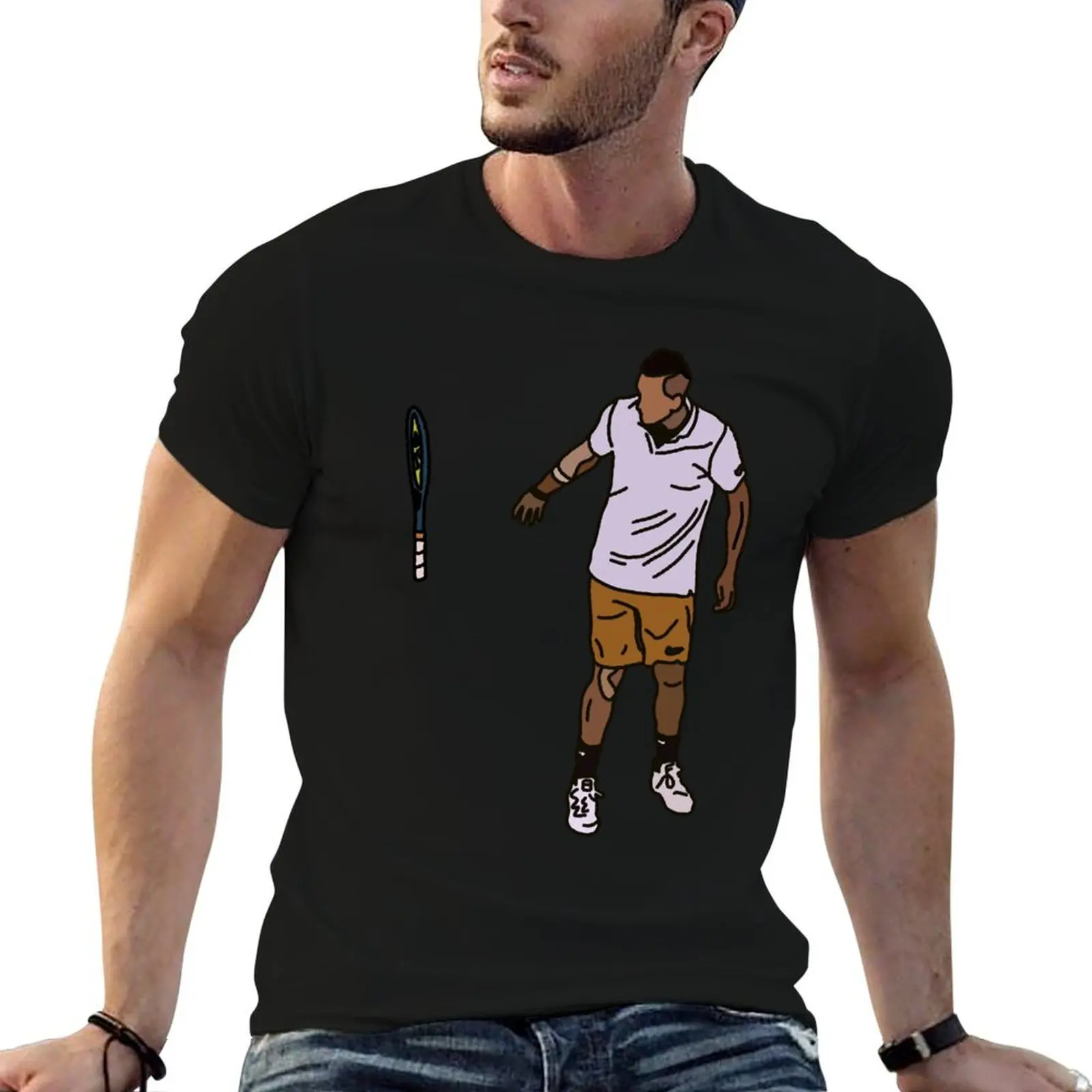 

Nick Kyrgios Throwing Tennis Racquet Classic T-Shirt printed t shirts for man man t shirt luxury T-Shirt