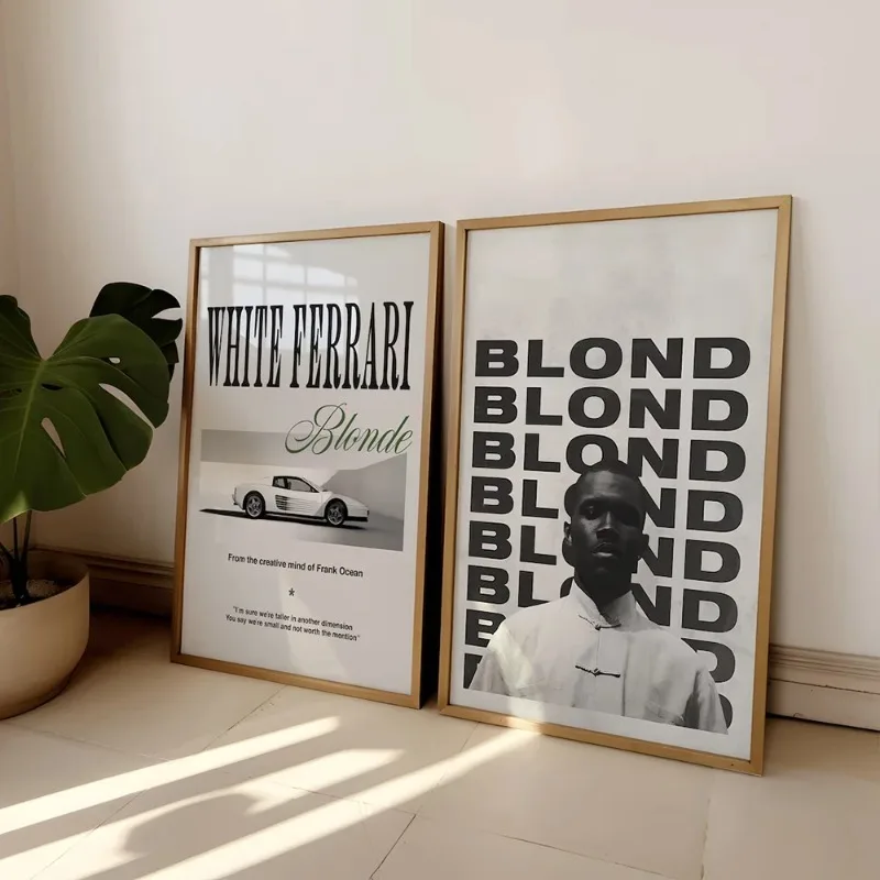 Rap Hypebeast Album Wall Art Modern Frank Ocean Blond White Ferrari Cars Canvas Painting Posters For Living Room Home Decor