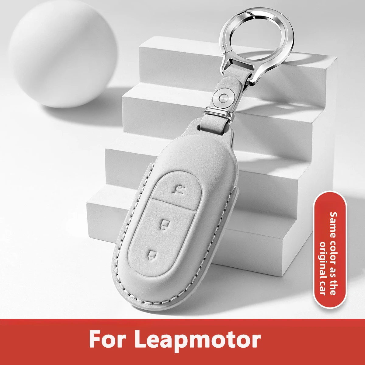 Car Leather Key Bag For Leapmotor C01 B10 C10 C11 C16 B01 Smart Key Cover Protector Case Holder Key Ring Accessories